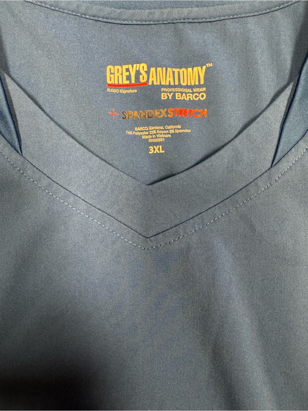 Grey’s Anatomy by Barco Stretch Scrub Top Women’s 3XL – Royal Blue, EUC - Picture 3 of 5